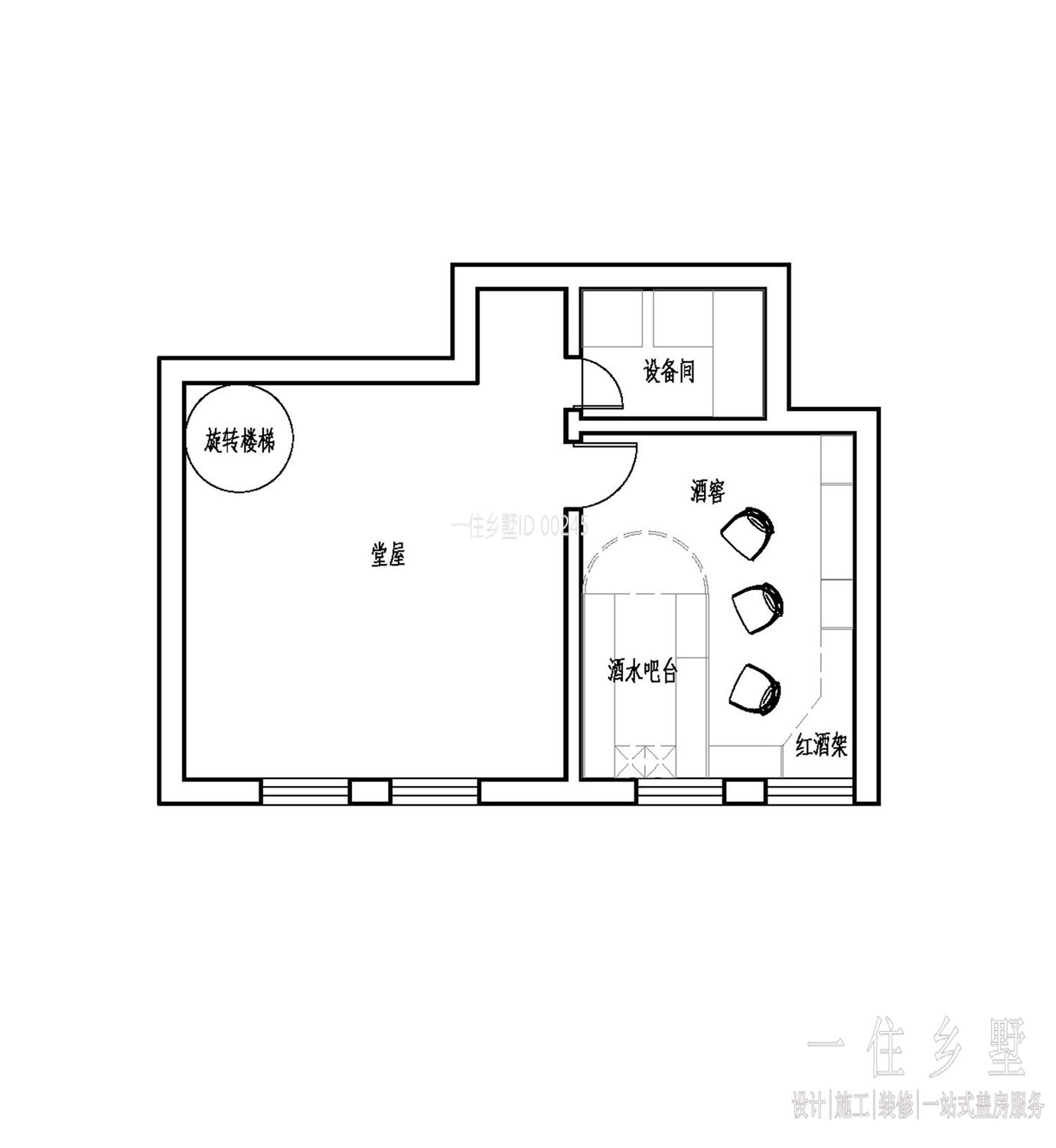 住宅LOFT阁楼层平面图和地下室平面图1.jpg