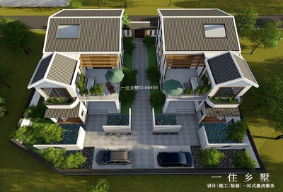 湖南永州唐家新中式双拼别墅