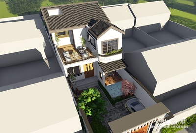 陕西渭南李家新中式别墅